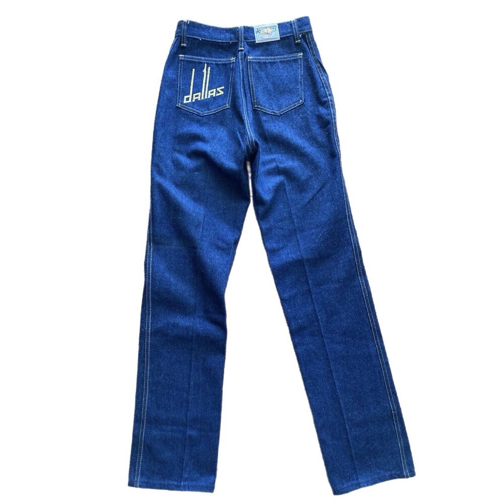 Vintage 70s 80s Action West High Rise Bootcut Cowgirl Rodeo Embroidered Jeans 25 - Picture 4 of 10
